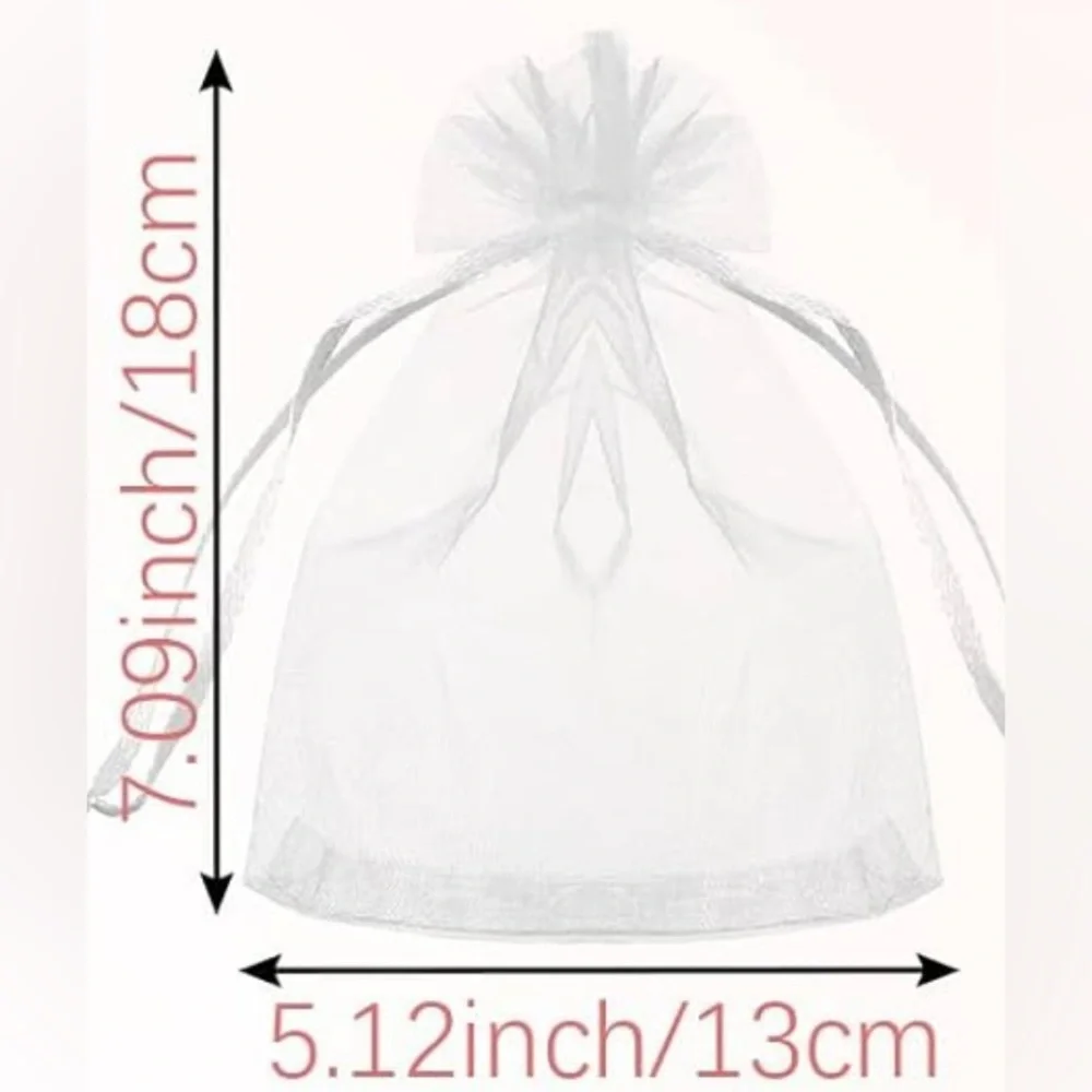 Thank You For Celebrating With Us Gift Tags + White Organza Gift Bags, 12 Each
